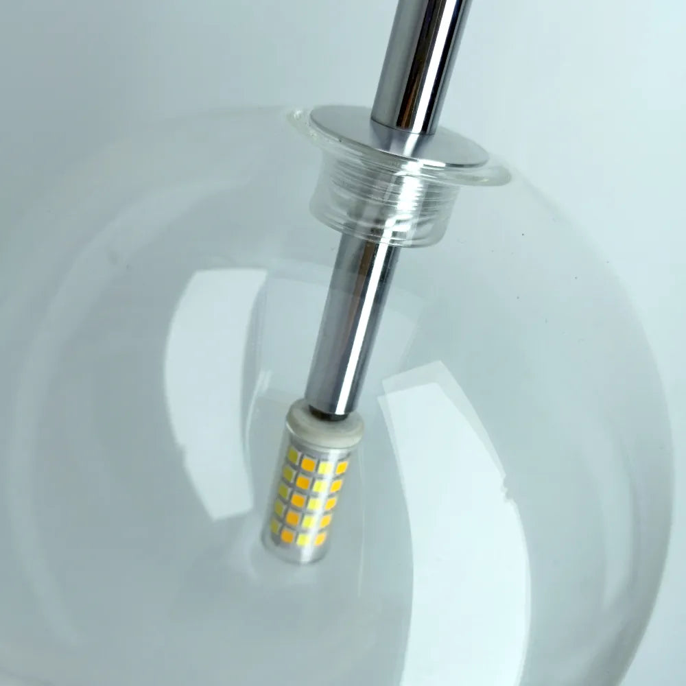 Suspension nordique moderne en verre clair - vue 5 sur 18