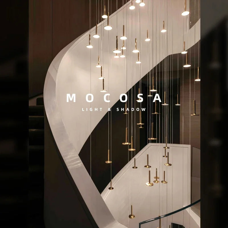 Ciel étoiles suspension lumières marché magasin de vêtements soucoupe de plafond décoration météore douche lampe suspendue Villa escalier lustre