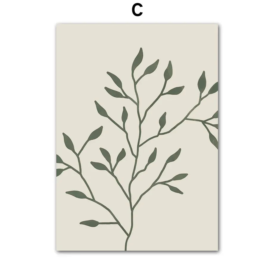 plante géométrique abstraite art mural boho pour décoration intérieure - vue 14 sur 15