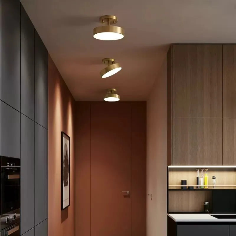 plafonnier cuivre led simple rond vestiaire