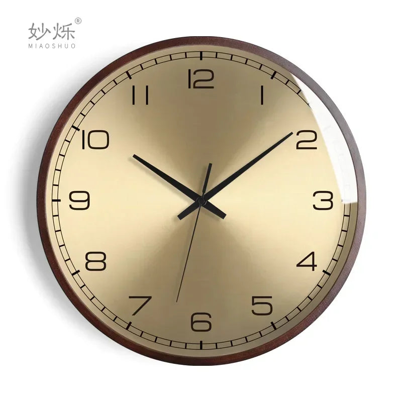 horloge murale design moderne en bois luxe silencieuse décorative idées cadeaux - vue 13 sur 14