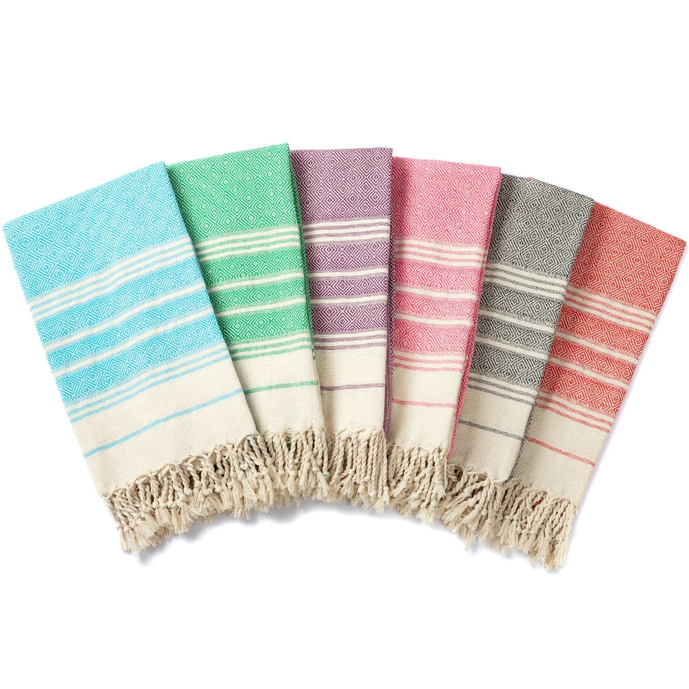 serviette de plage coton jacquard losanges sport rapide - vue 2 sur 6