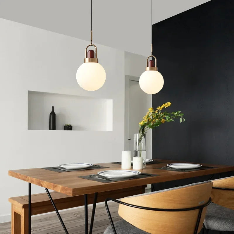 suspension en bois et verre pour décoration moderne - vue 5 sur 10