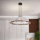 SANDYHA Nordique Moderne LED Lustre Anneau Circulaire De Luxe Haricot Duplex Suspension pour Salon Salle À Manger Chambre Éclairage
