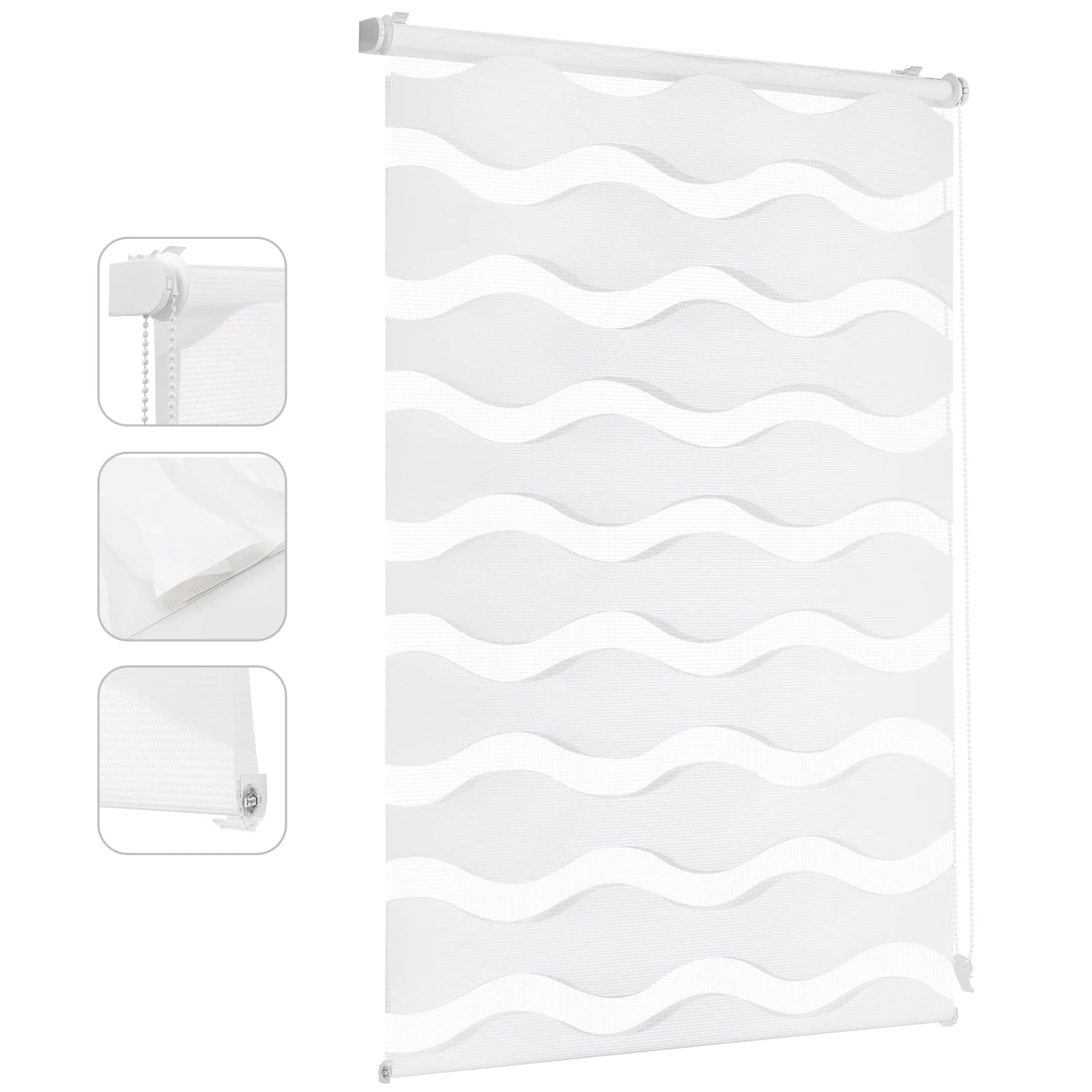 Store enrouleur double sans perçage occultant fenêtre 80cm - vue 12 sur 13