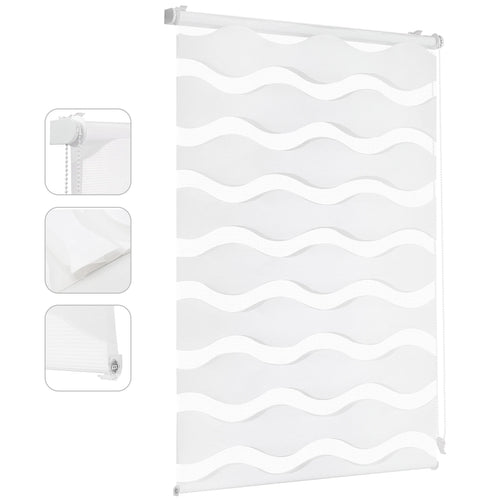 Store enrouleur double sans perçage occultant fenêtre 80cm
