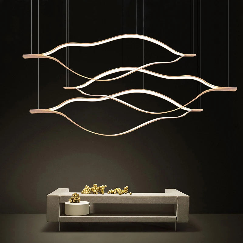 suspension minimaliste en aluminium pour décoration moderne et luxueuse