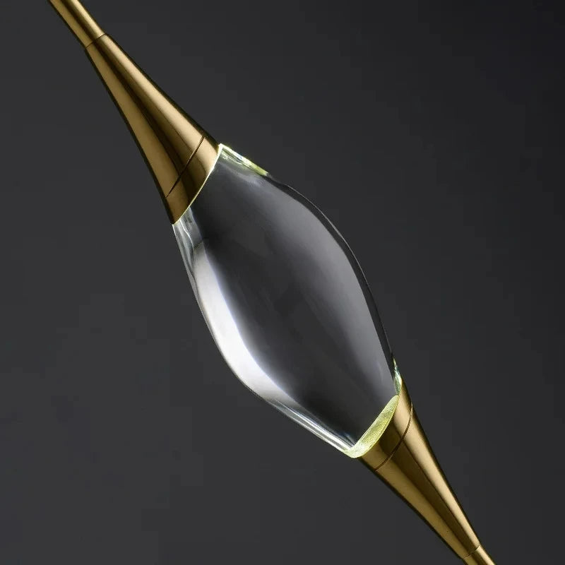 suspension moderne en laiton et cristal pour décoration intérieure design - vue 7 sur 10