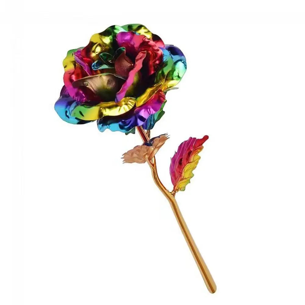 fleur de rose artificielle en métal doré décorative à offrir - vue 13 sur 19
