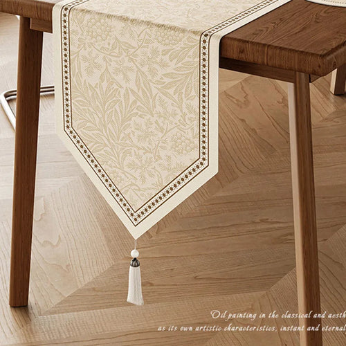 Chemin de table champetre motif floral et vegetal