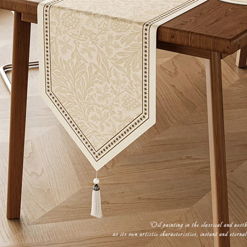 Chemin de table champetre motif floral et vegetal - vue 3 sur 4