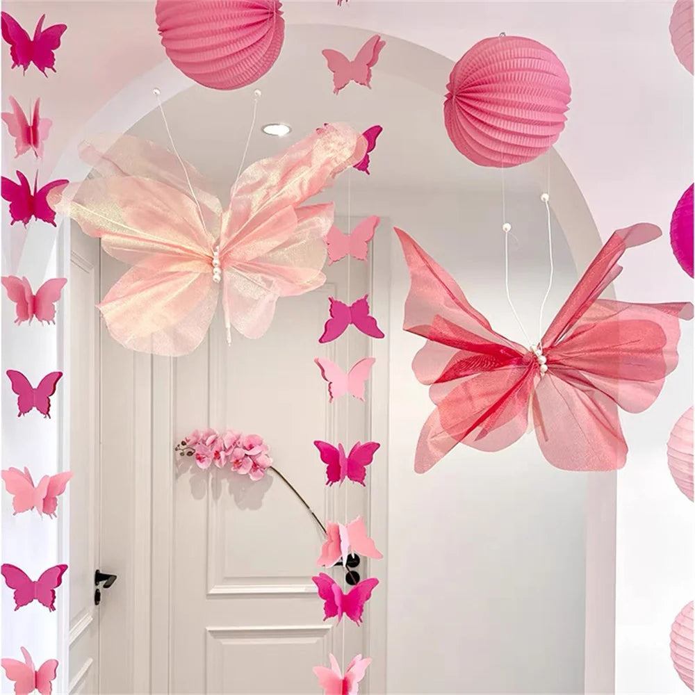 décoration papillons géants pour baby shower mariage anniversaire - vue 3 sur 19