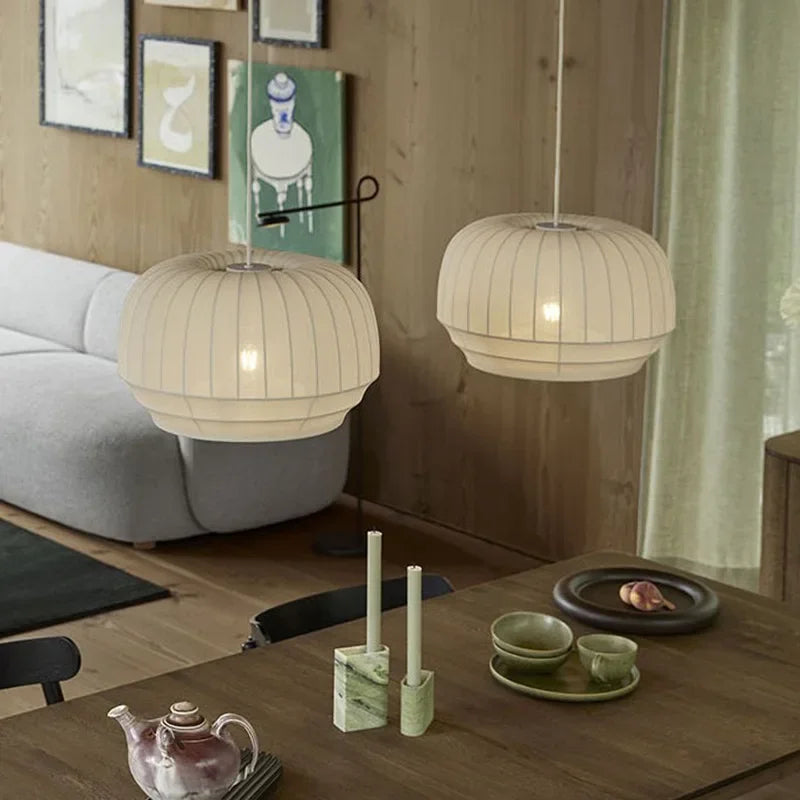 lustres minimalistes en tissu extensible nordique pour café