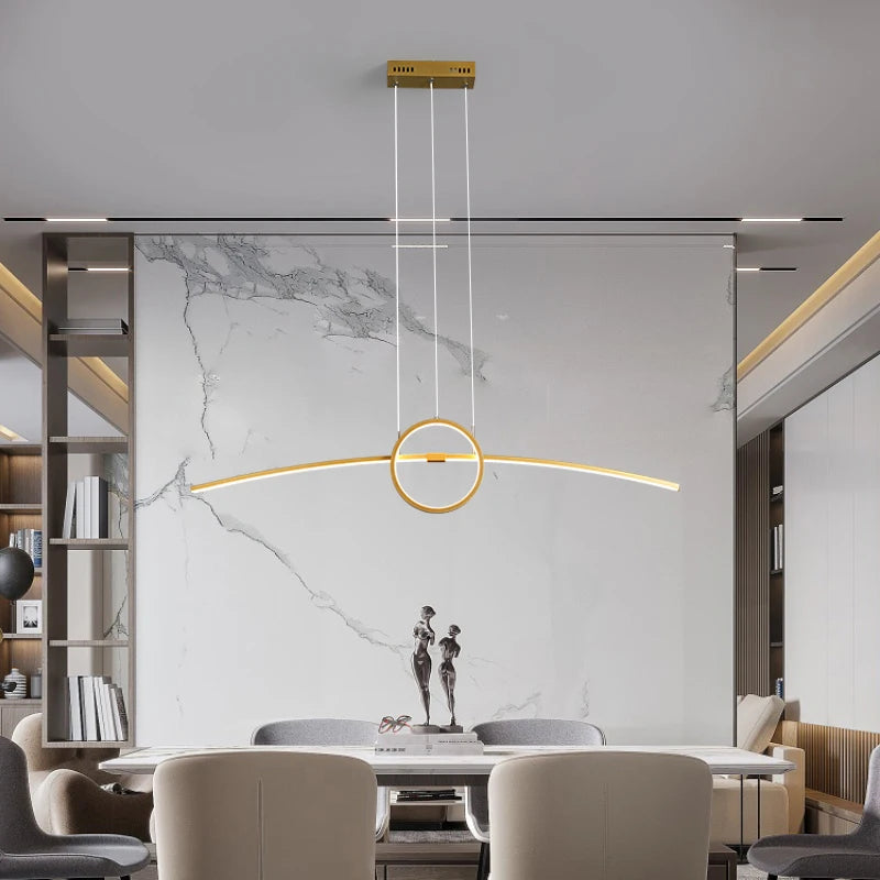 suspension led moderne pour éclairage intérieur design élégant - vue 5 sur 8