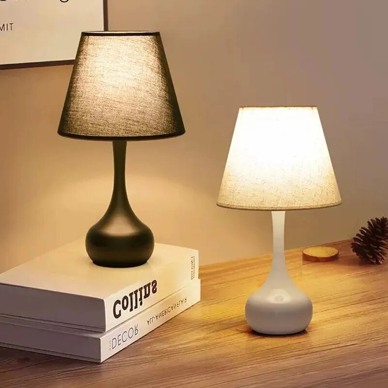 Lampes LED nordique modernes abat-jour en tissu - vue 2 sur 10