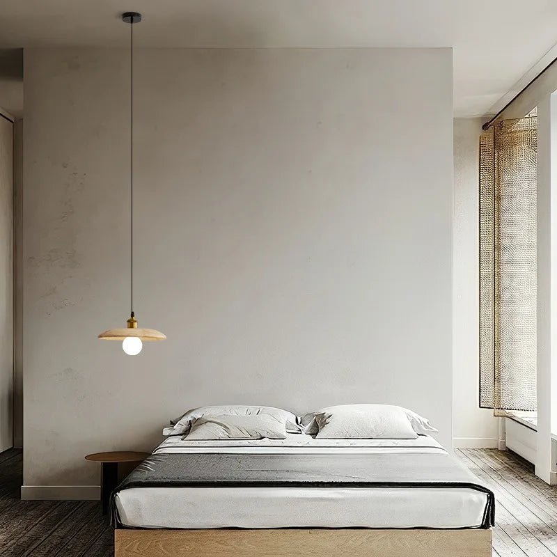 lampe suspendue nordique en bois massif pour intérieur décoratif