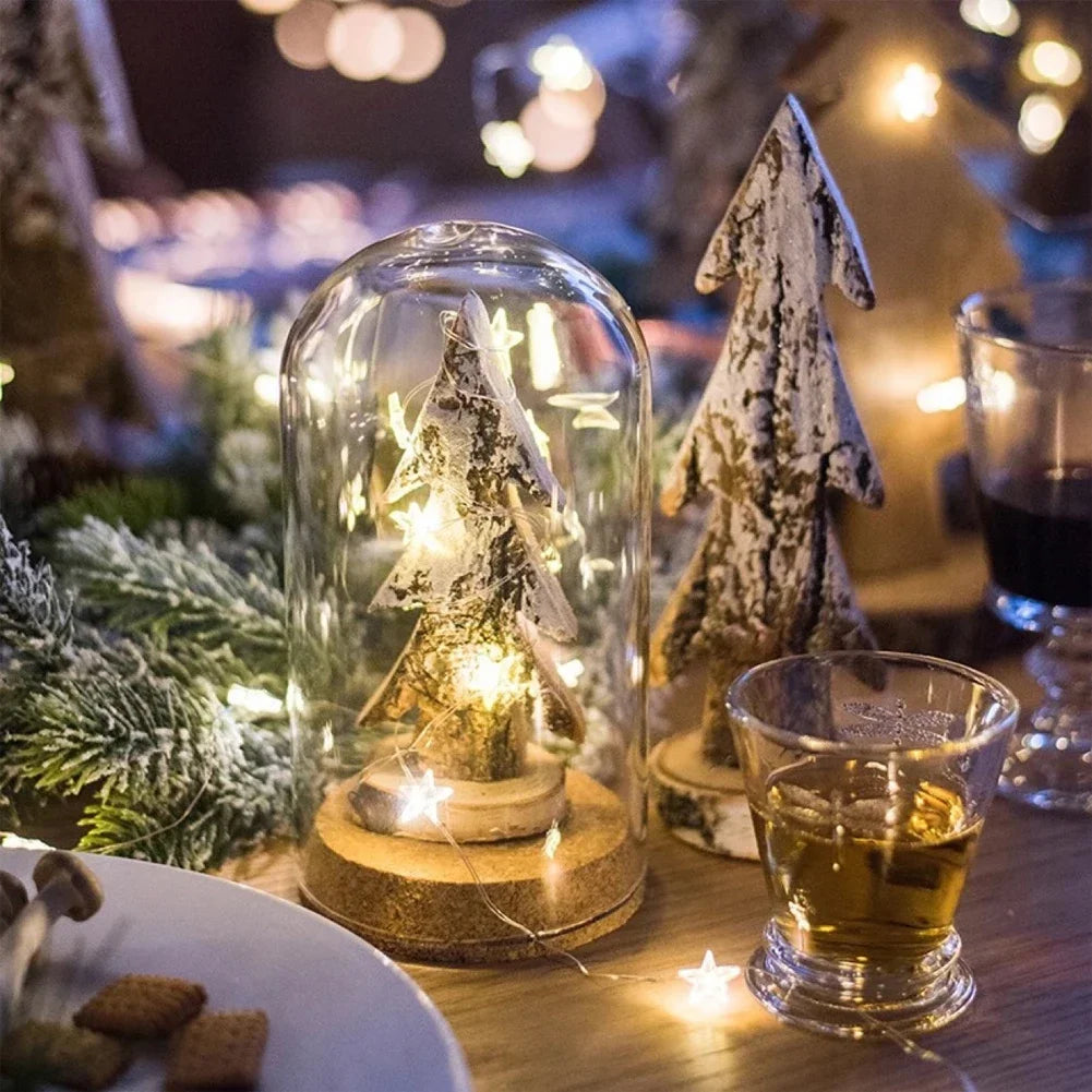 guirlande lumineuse en cuivre avec étoiles décoratives à piles - vue 7 sur 8