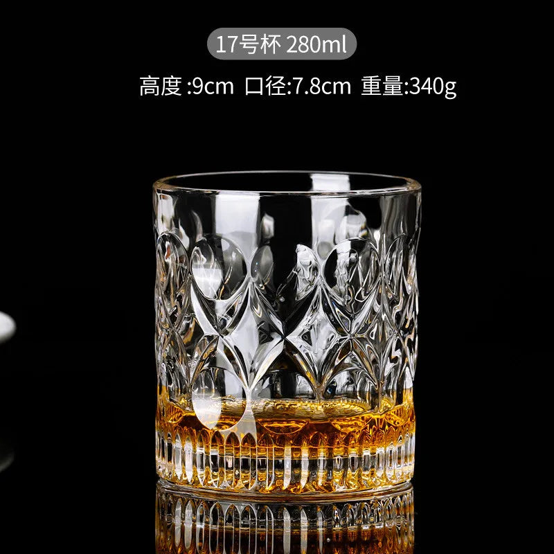 Verres en cristal texturé pour whisky vin bière