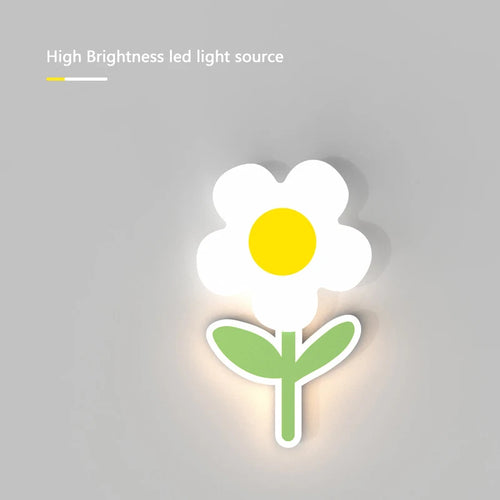 applique murale led fleur pour enfants avec télécommande