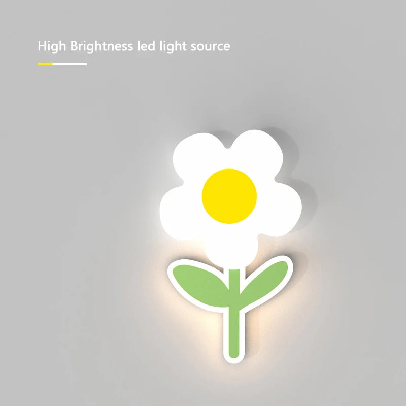 applique murale led fleur pour enfants avec télécommande - vue 6 sur 7
