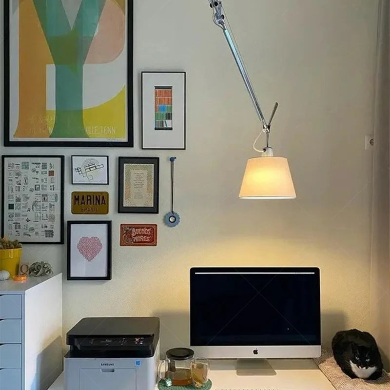 lustre en tissu abat-jour pour restaurant bureau bar et espace public - vue 4 sur 7