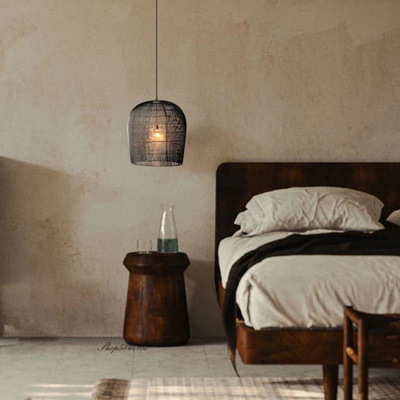 Suspension en rotin de Style Wabi-sabi - vue 5 sur 16