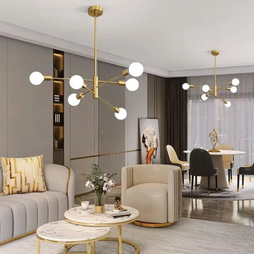 Plafonnier LED Spoutnik noir au design nordique moderne