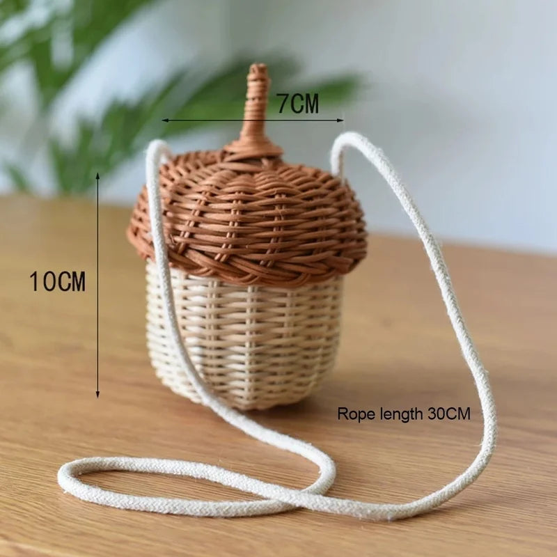 panier en rotin rétro pour rangement et pique-nique - vue 9 sur 12