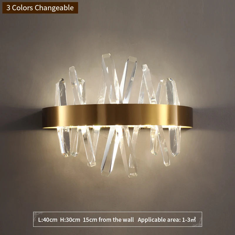 Deyidn moderne cuivre applique cristal lumières sur le mur doré miroir de maquillage à LED luminaires intérieur décor chambre couloir