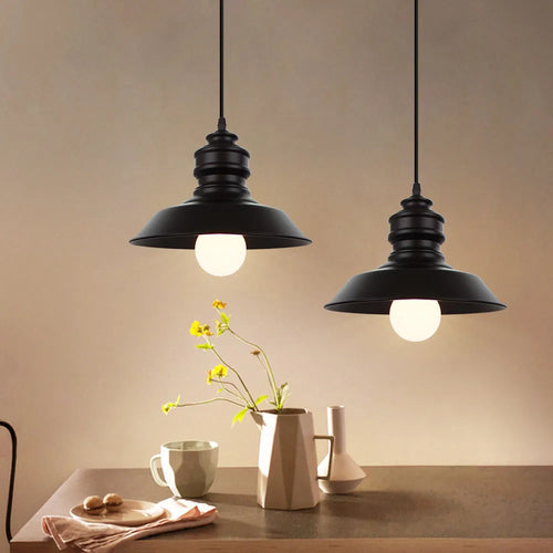 Rétro Loft Led E27 fer noir décoration lampes suspendues lampe suspendue pour chambre cuisine Restaurant salon éclairage intérieur