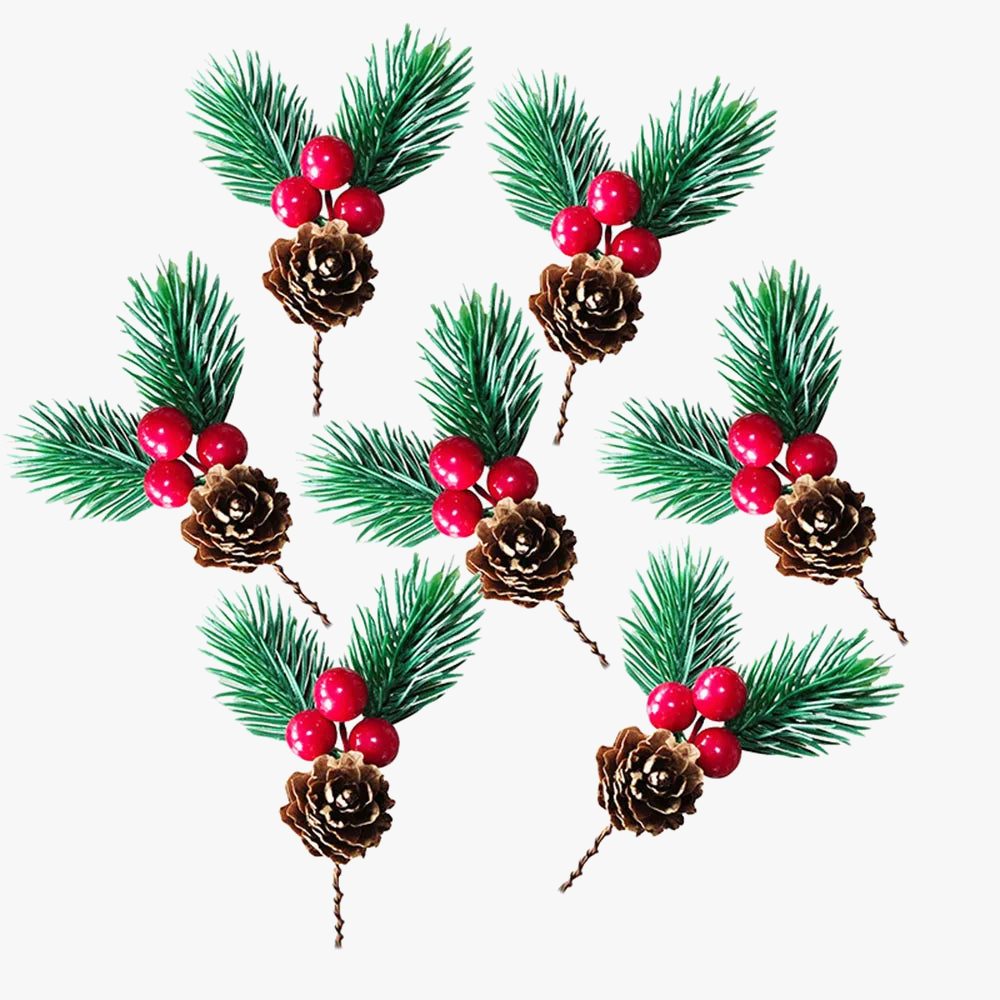 accessoires de couronne de noël fausses baies et pommes de pin