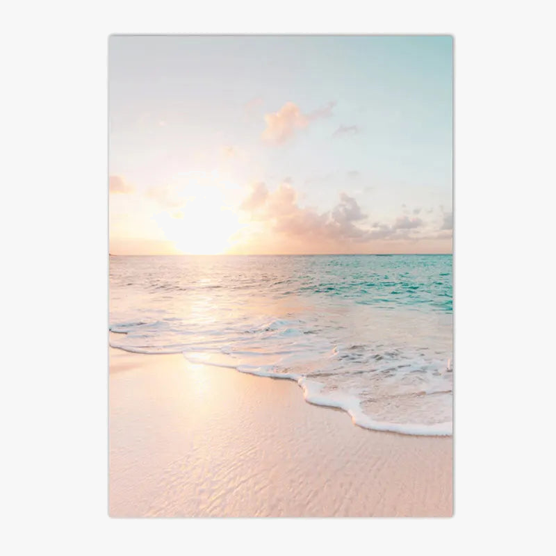 affiche de lever de soleil sur la plage moderne