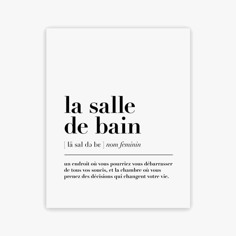 affiche minimaliste règles de salle de bains décor mural peintures