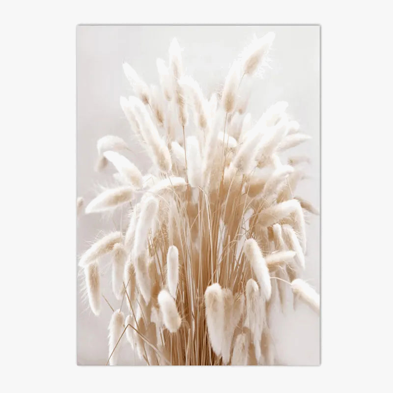affiches de roseaux et fleurs séchées pour décoration murale