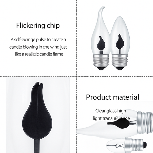 Ampoule E14 à LED de 3W en forme de flamme