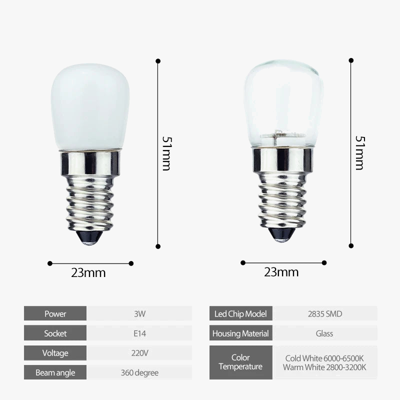 ampoule led pour réfrigérateur 4 pièces remplacement halogène