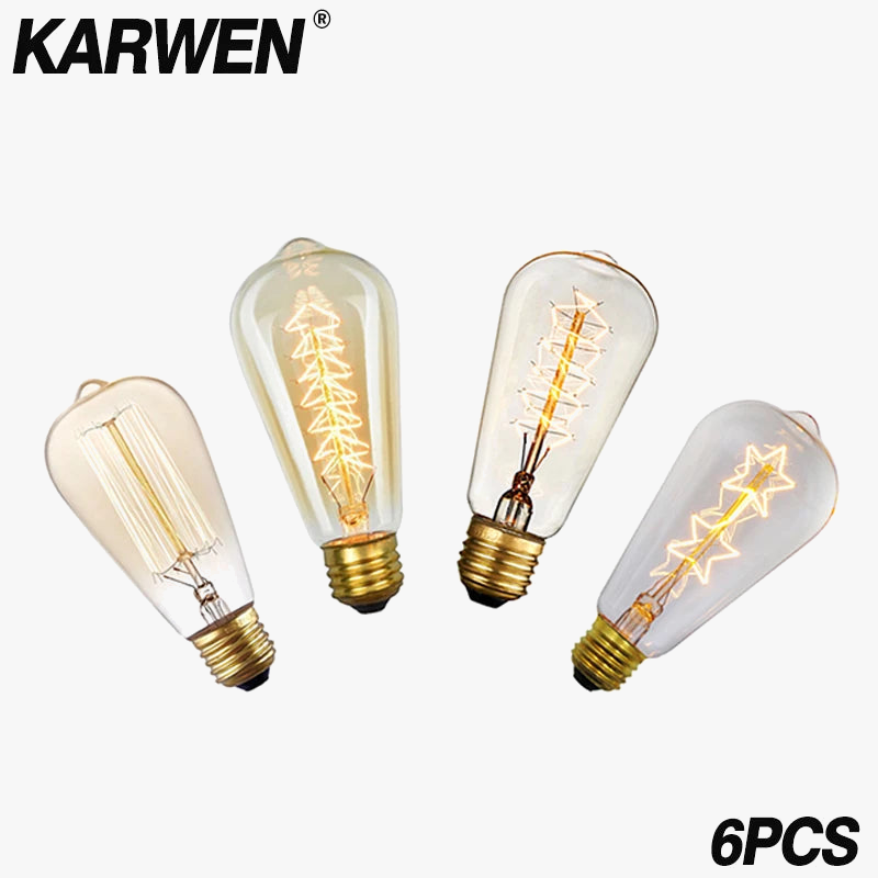 ampoules vintage rétro décoratives style edison 6 pièces