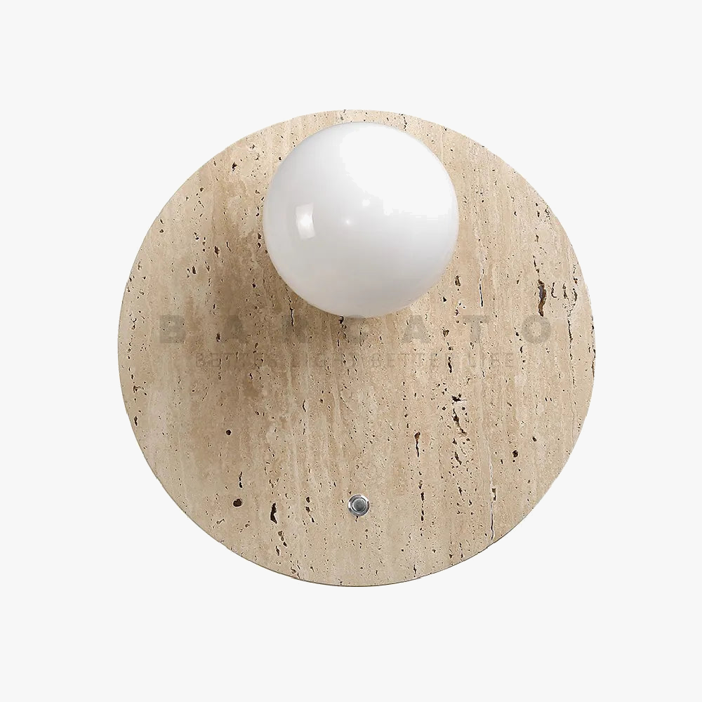 applique style travertin beige cercle lumière décor