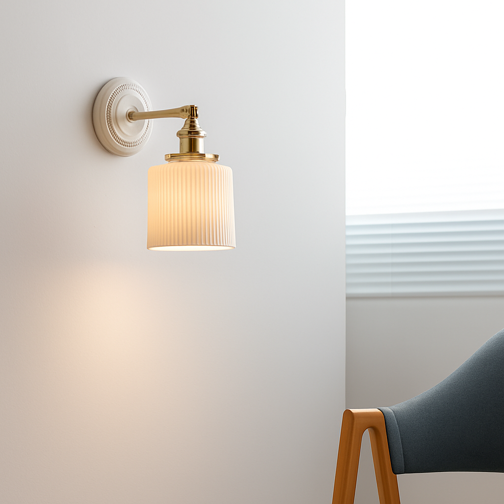 applique led nordique beisde iwhd blanc céramique - vue 6 sur 23