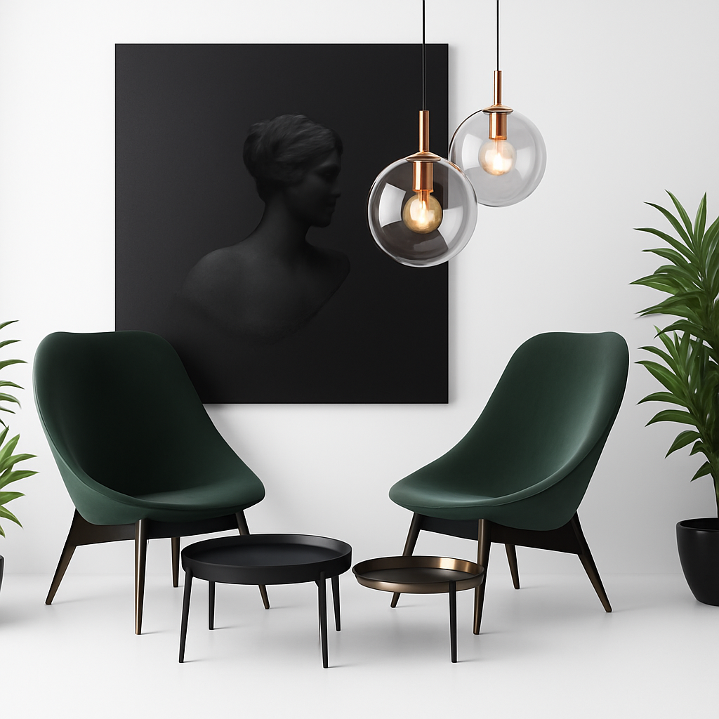 Applique murale avec boule de verre suspendue