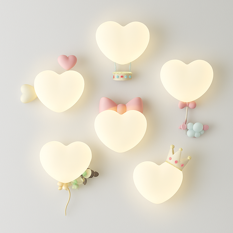 applique murale créatives pour enfants en forme de couronne et cœur