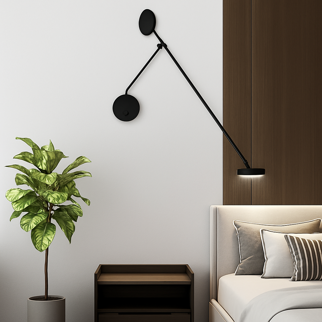 applique murale design avec bras pivotant réglable et poteau flexible - vue 3 sur 14