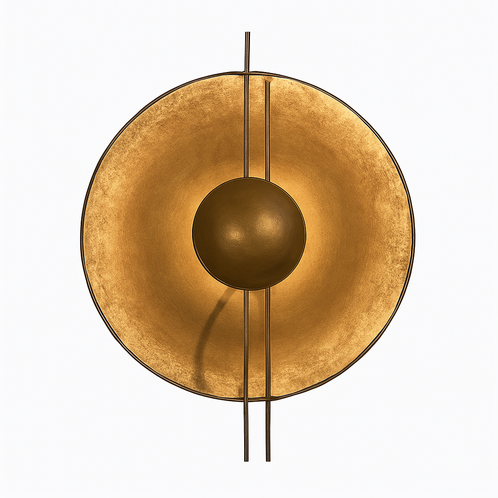 Applique murale design à LED avec plusieurs disques en métal doré Luxury