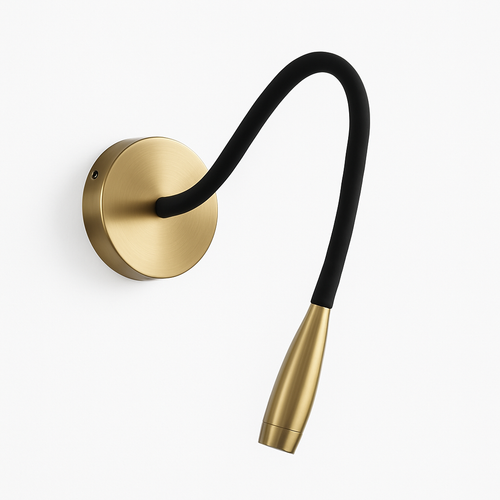 Applique murale design LED avec tige ajustable noire