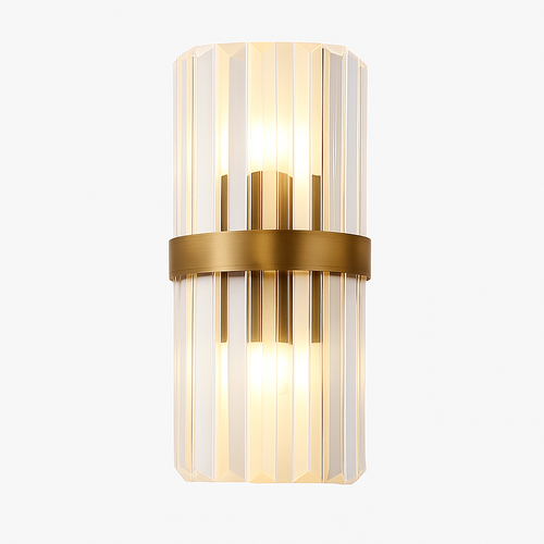 Applique murale design à LED dorée avec verre cristal en cascade Luxury