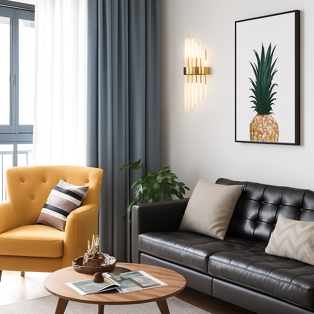 Applique murale design à LED dorée avec verre cristal en cascade Luxury - vue 3 sur 7