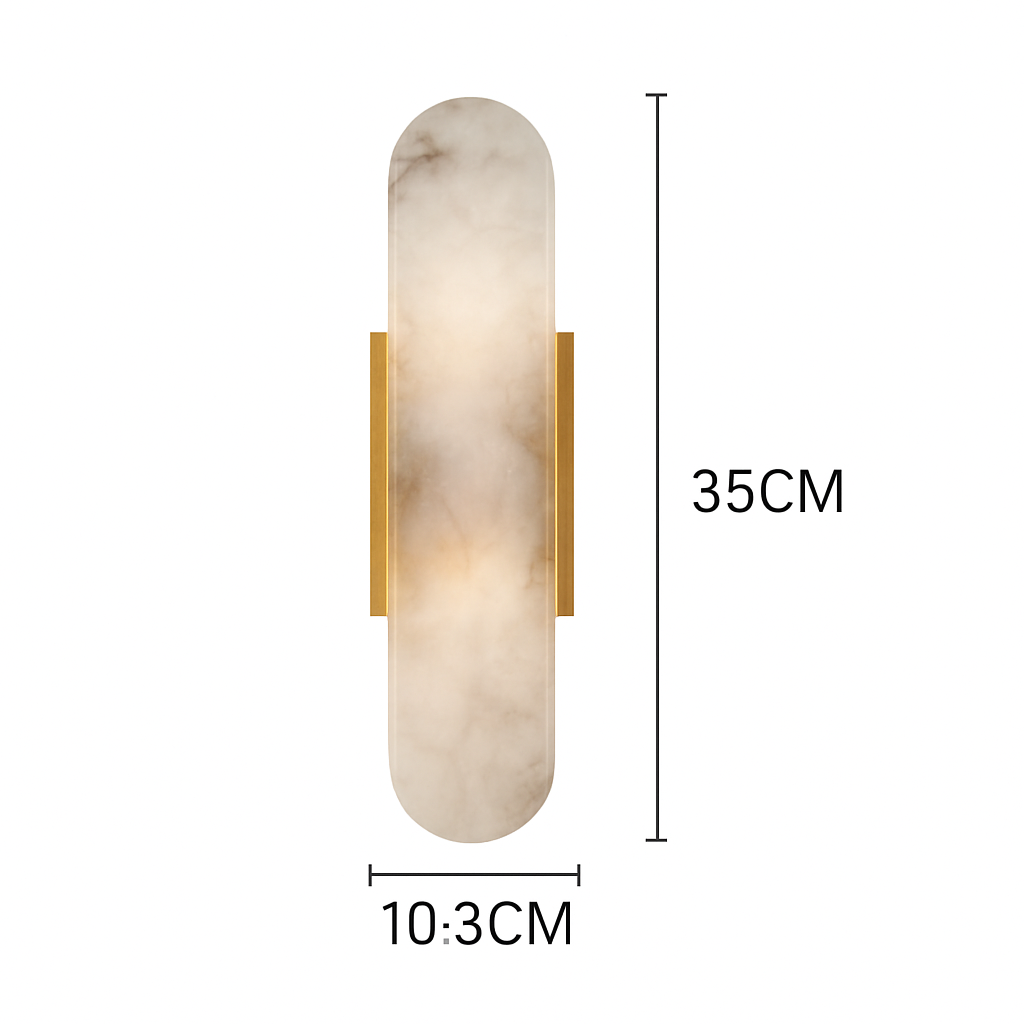 Applique murale design LED en marbre arrondi style Shining - vue 6 sur 8