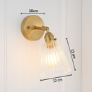 Applique murale dorée à LED et abat-jour en verre