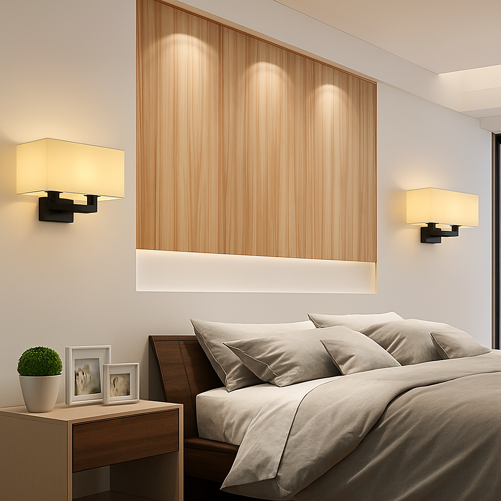 applique murale double tête en tissu style nordique moderne - vue 5 sur 10