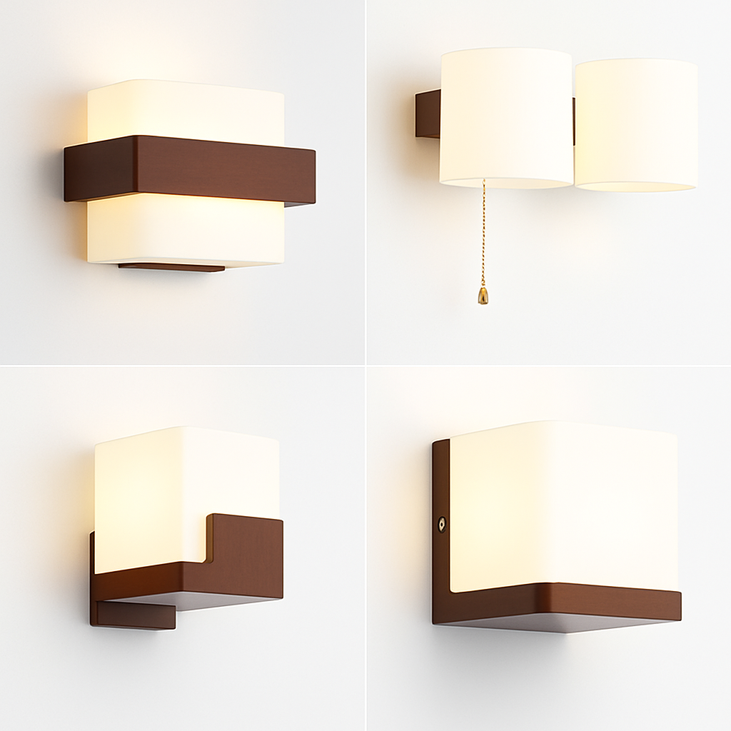 applique murale en bois avec ampoule led pour intérieur - vue 3 sur 12